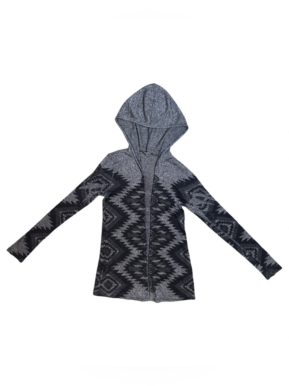 Aztec Southwestern Hooded Open Front Cardigan Sweater